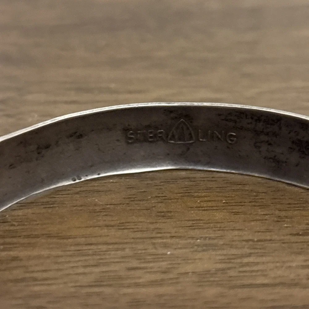 Vintage Wohelo Campfire Girls sterling silver cuff bracelet by JJ White 15 g - Picture 5 of 6
